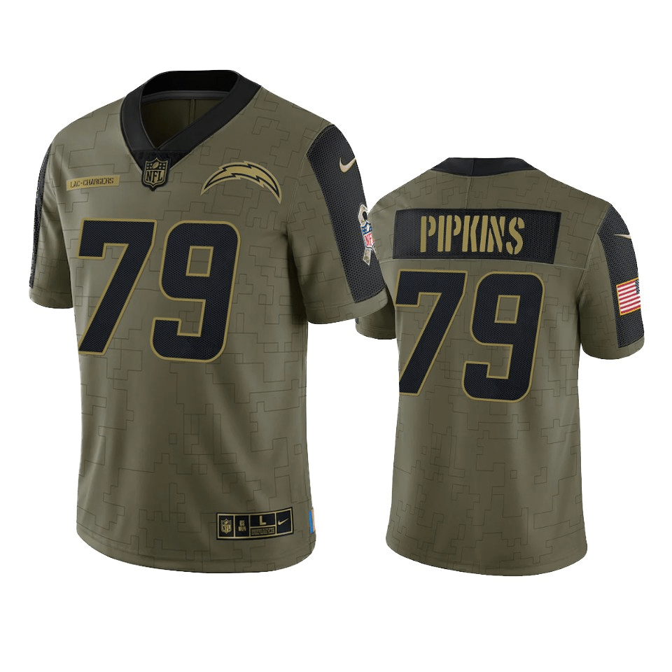 Trey Pipkins Los Angeles Chargers 2021 Salute To Service Limited Jersey