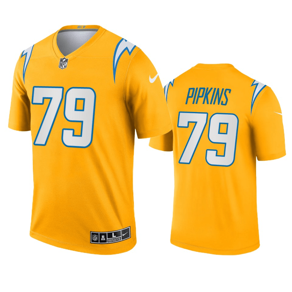 Trey Pipkins Los Angeles Chargers Inverted Legend Gold Game Jersey
