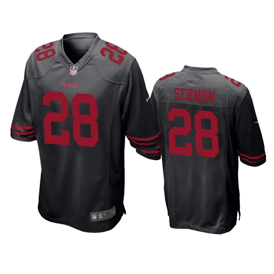 Trey Sermon San Francisco 49ers Black Game Jersey