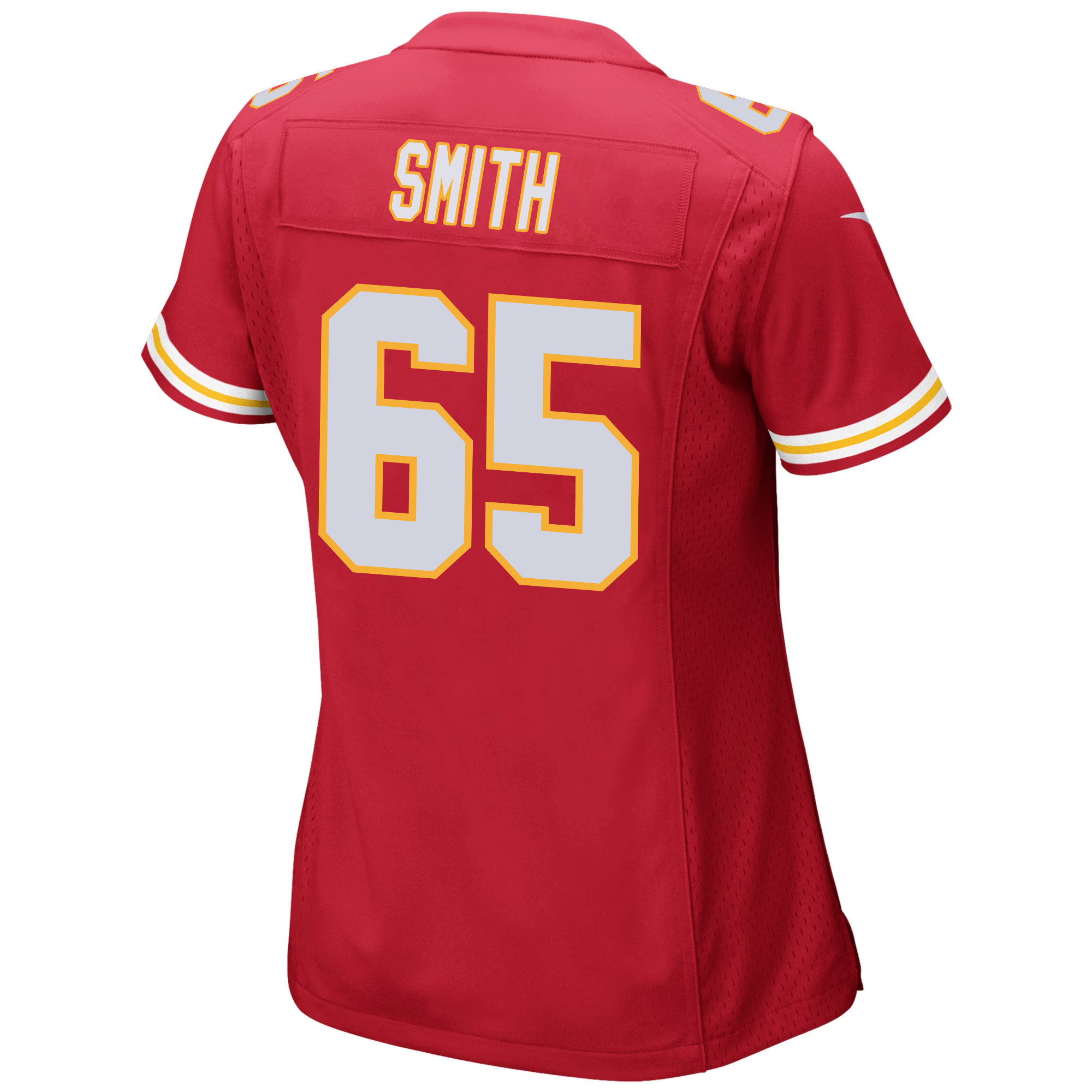 Trey Smith 65 Kansas City Chiefs Super Bowl LVIII Patch Game Women Jersey - Red