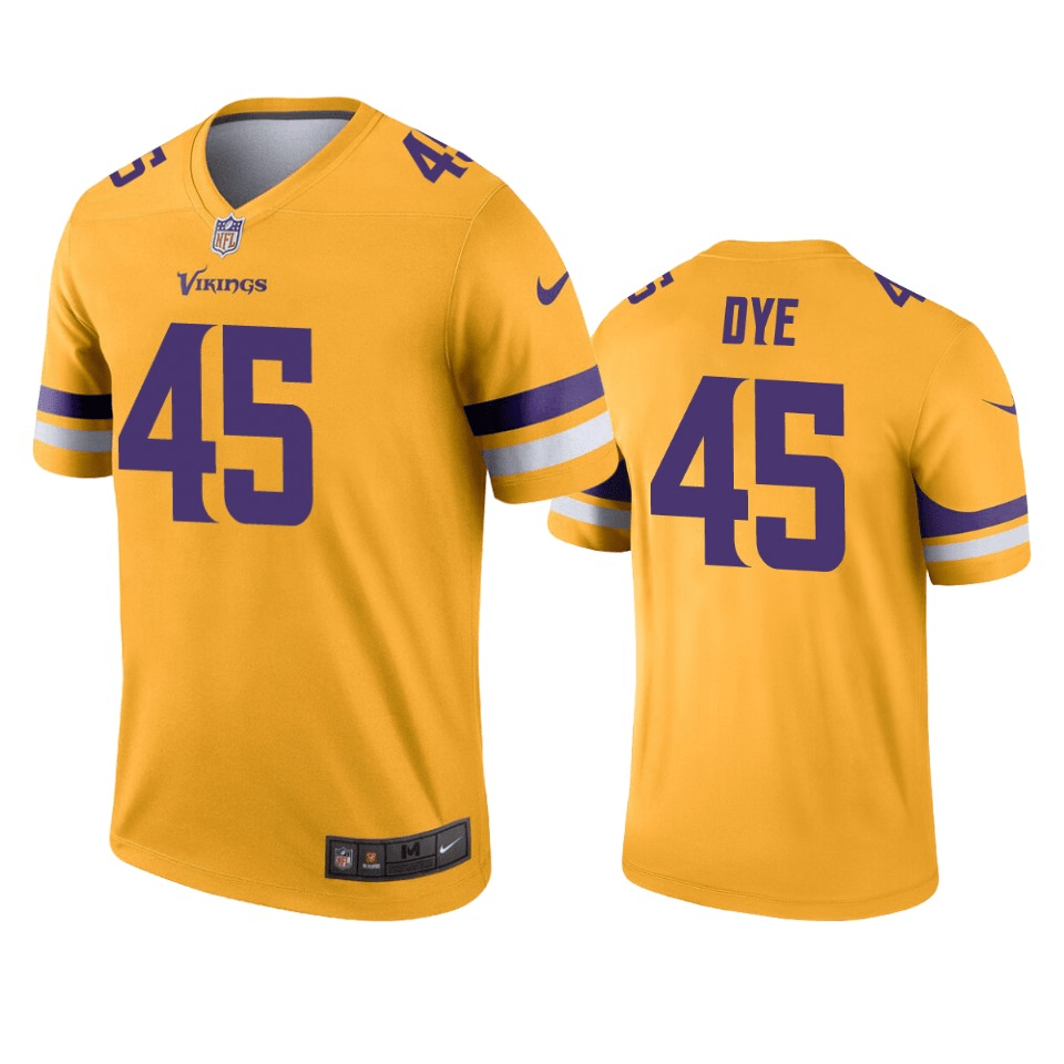 Troy Dye Minnesota Vikings Inverted Legend Gold Game Jersey