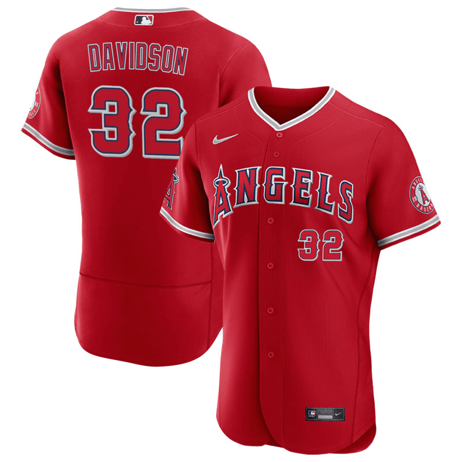 Tucker Davidson Los Angeles Angels Alternate Red Baseball Player Jersey