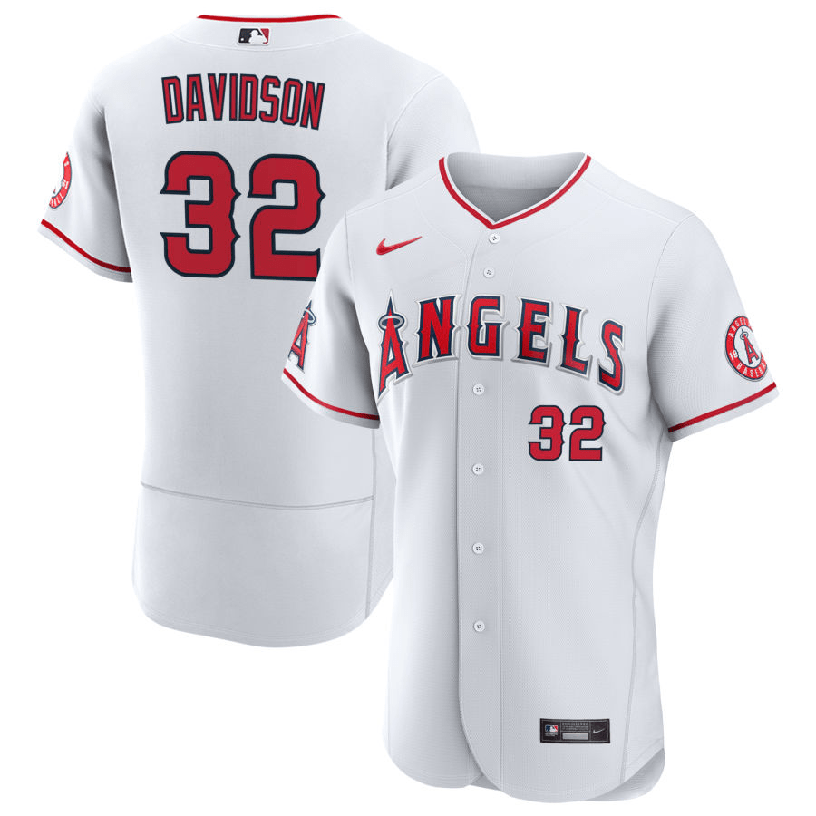 Tucker Davidson Los Angeles Angels Home White Baseball Player Jersey