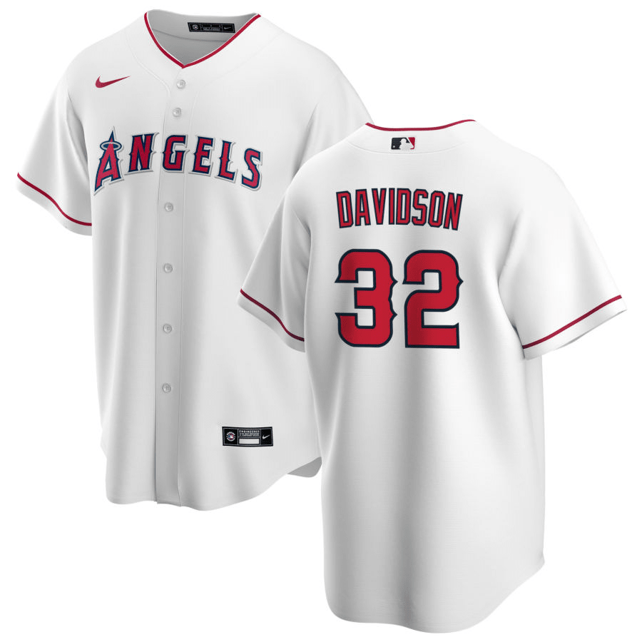 Tucker Davidson Los Angeles Angels Home White Baseball Player Jersey