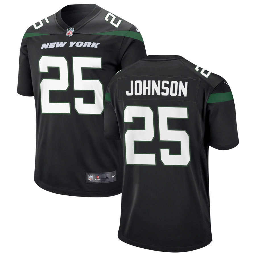 Ty Johnson New York Jets Alternate Black Game Jersey