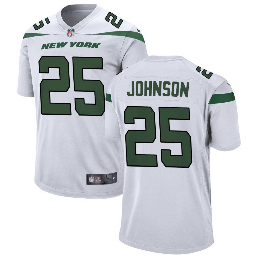 Ty Johnson New York Jets White Game Jersey