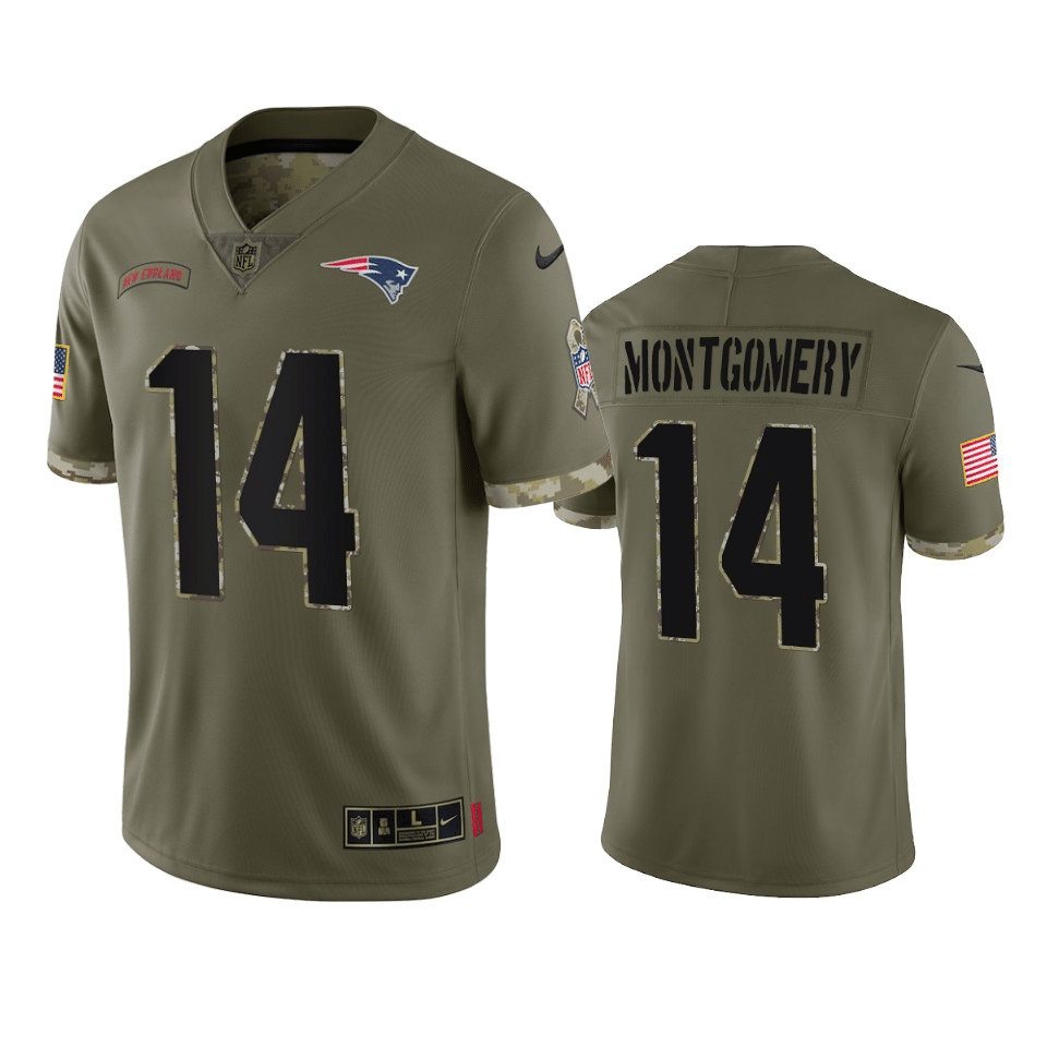 Ty Montgomery New England Patriots 2022 Salute To Service Limited Jersey