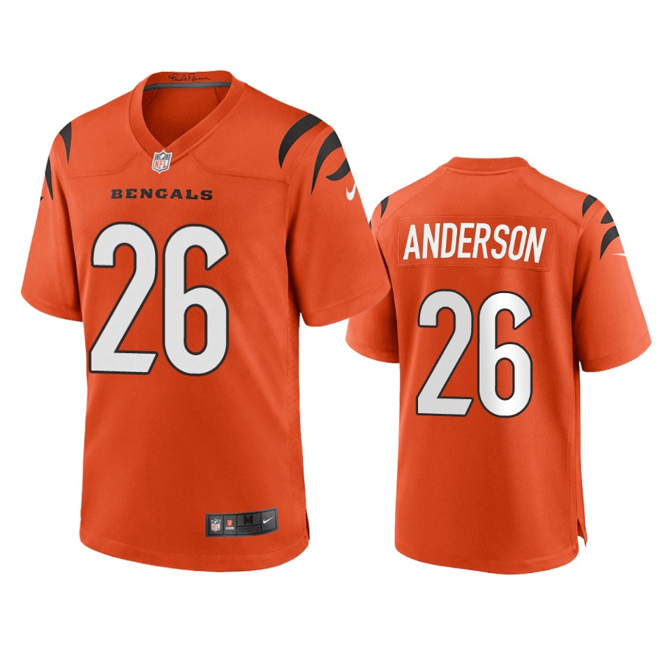 Tycen Anderson Cincinnati Bengals 2021 Orange Game Jersey
