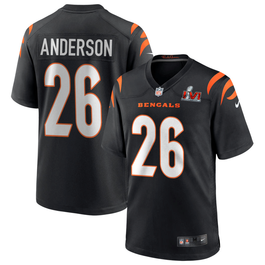 Tycen Anderson Cincinnati Bengals 2022 Super Bowl LVI AFC Black Game Jersey