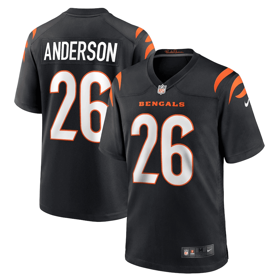 Tycen Anderson Cincinnati Bengals Black Retired Player Game Jersey