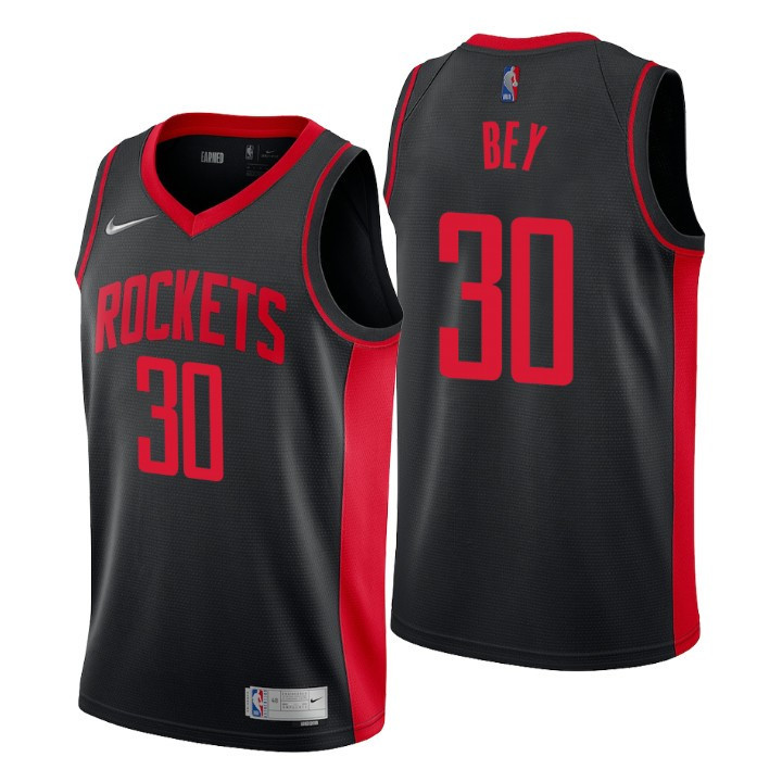 Tyler Bey Houston Rockets 2021-22 Earned Black Swingman Jersey