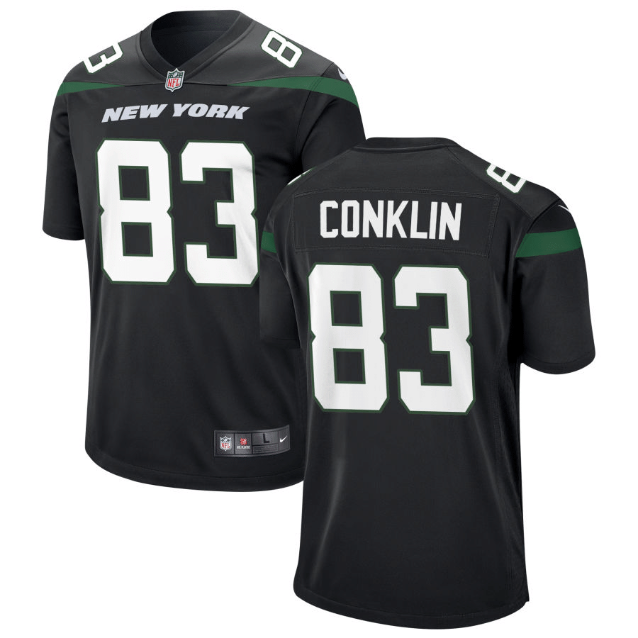 Tyler Conklin New York Jets Alternate Black Game Jersey