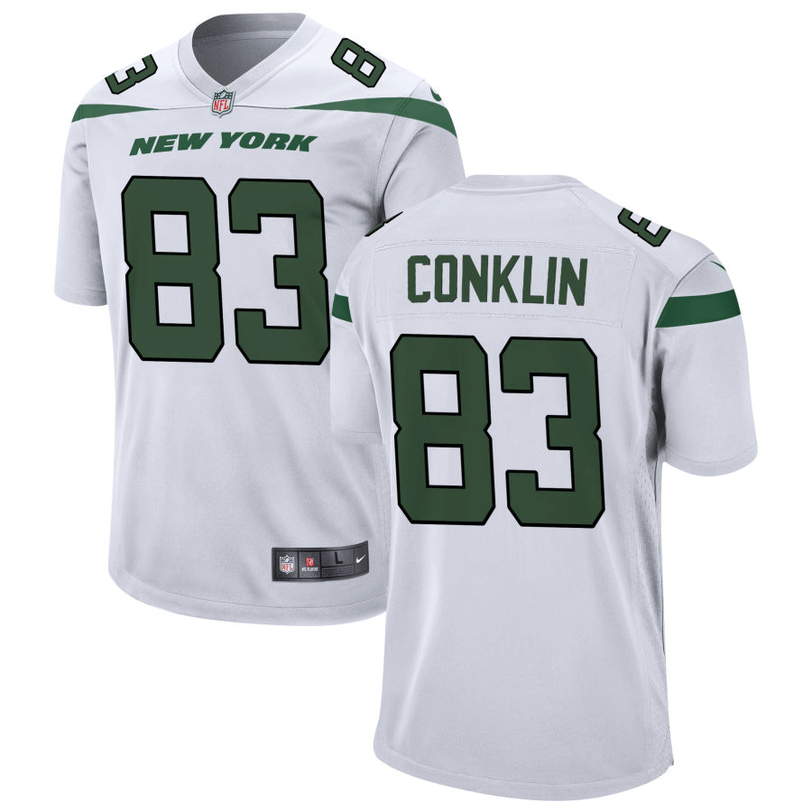Tyler Conklin New York Jets White Game Jersey