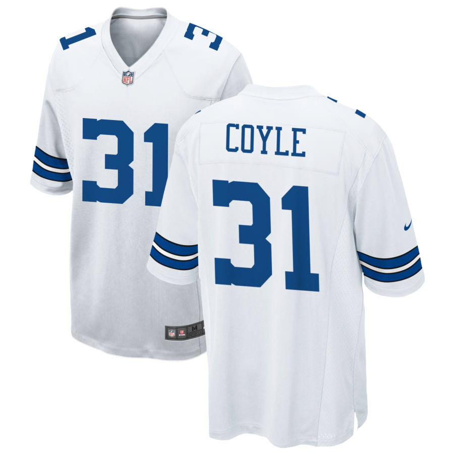 Tyler Coyle Dallas Cowboys White Game Jersey