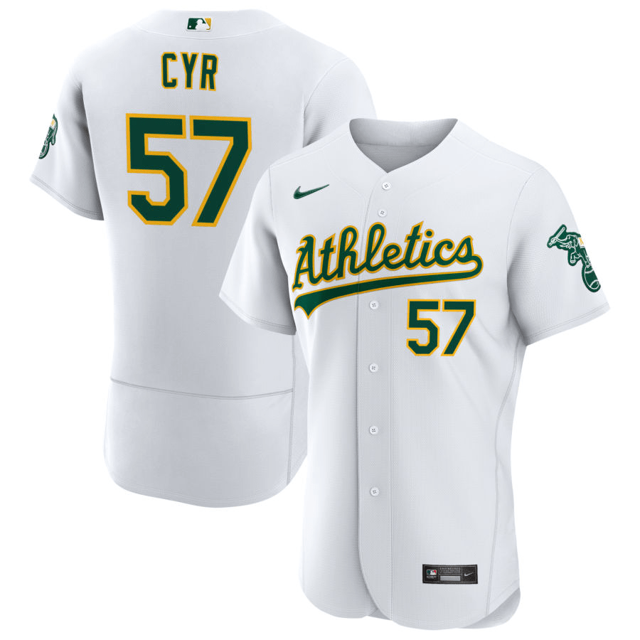 Tyler Cyr Oakland Athletics Home White Baseball Player Jersey