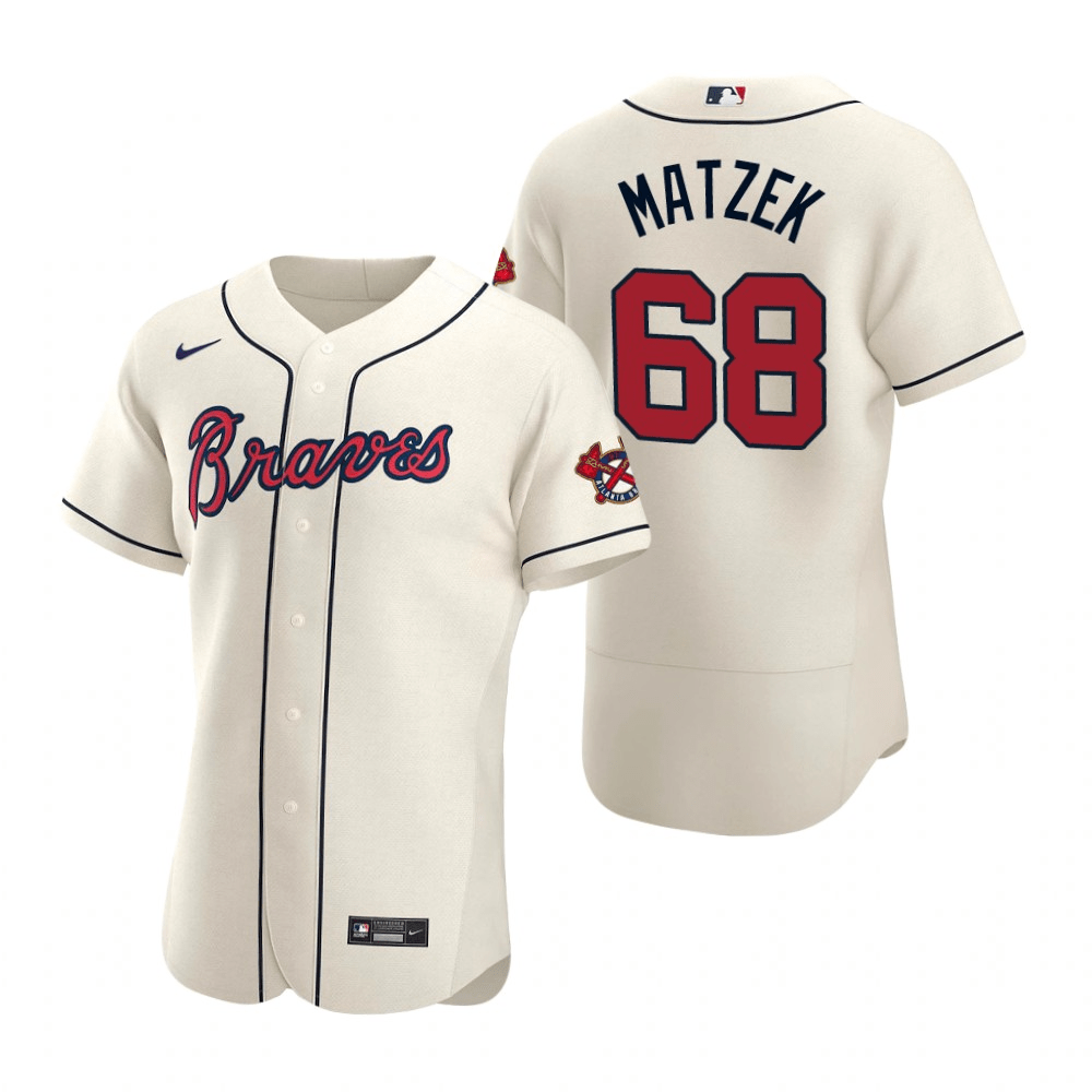 Tyler Matzek Atlanta Braves Alternate Cream Baseball Player Jersey