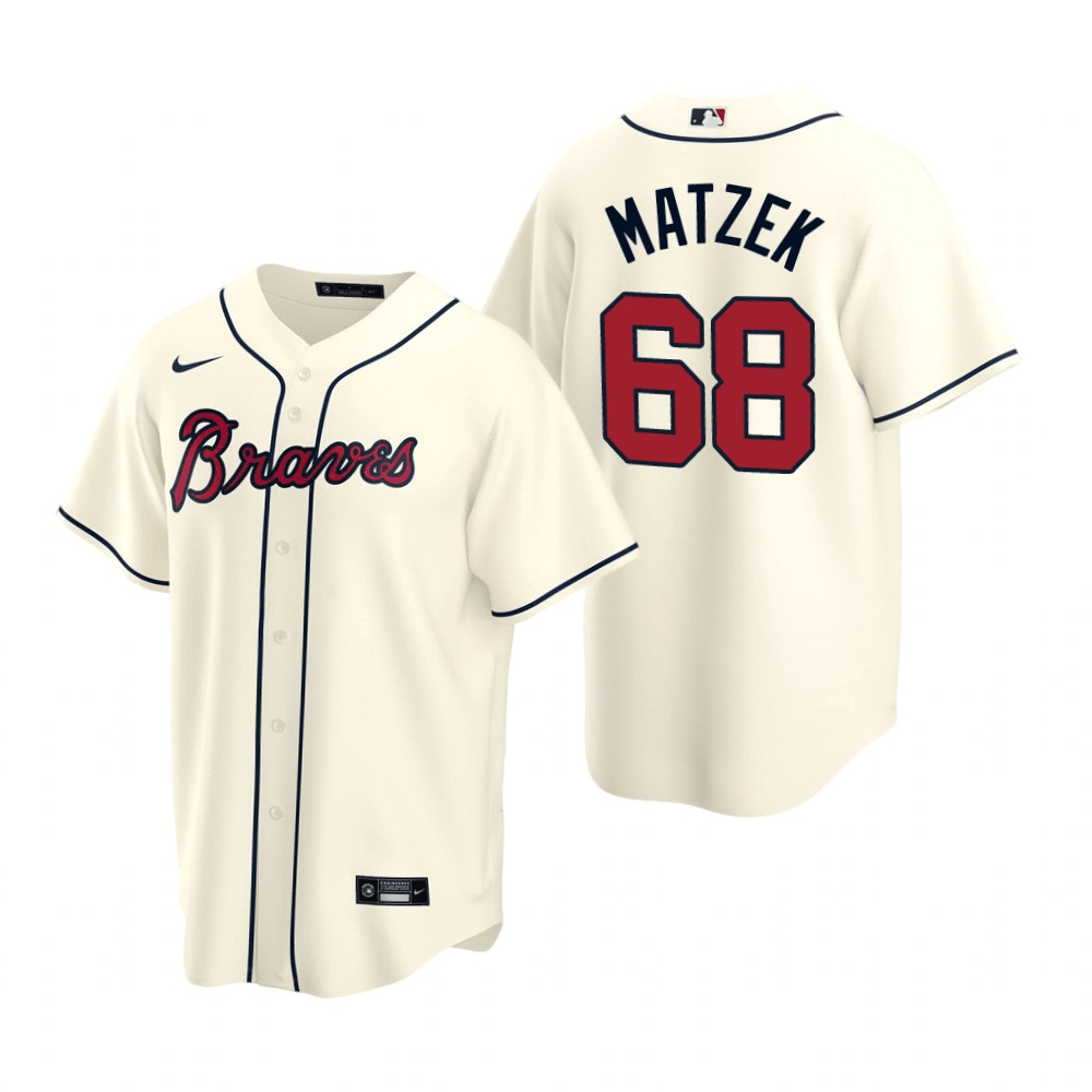 Tyler Matzek Atlanta Braves Alternate Cream Baseball Player Jersey