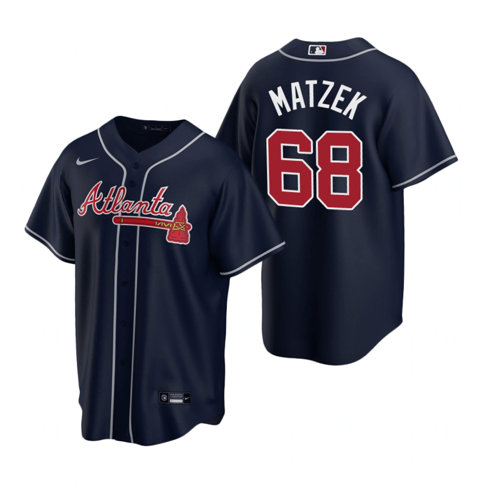 Tyler Matzek Atlanta Braves Alternate Navy Baseball Player Jersey