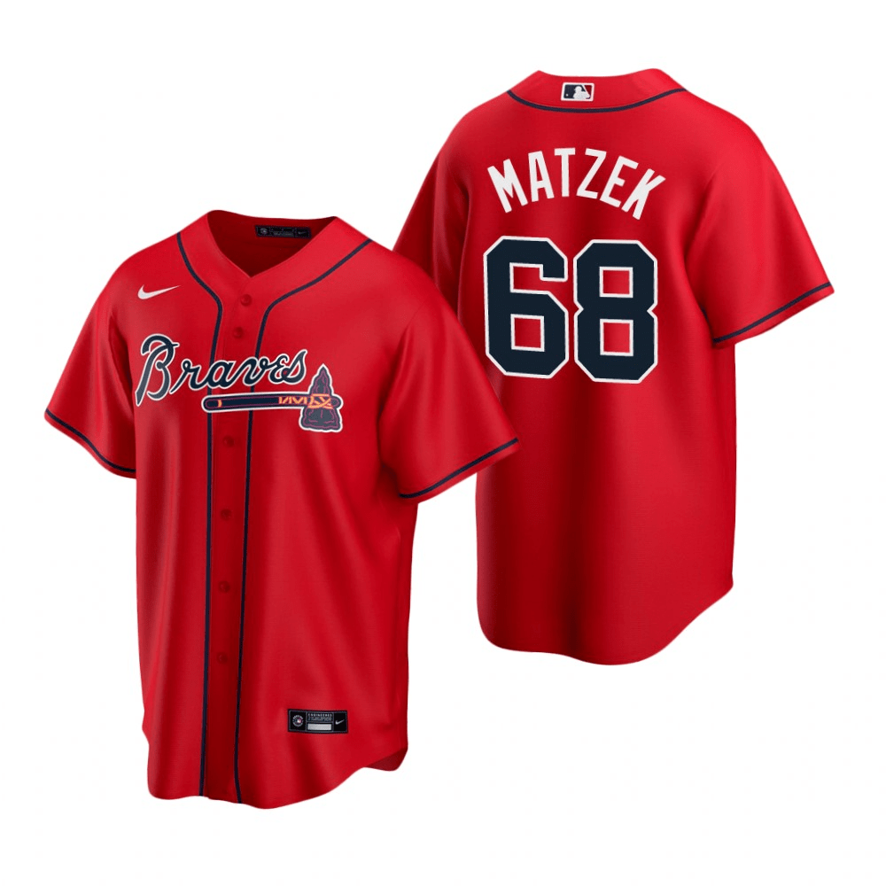 Tyler Matzek Atlanta Braves Alternate Red Baseball Player Jersey