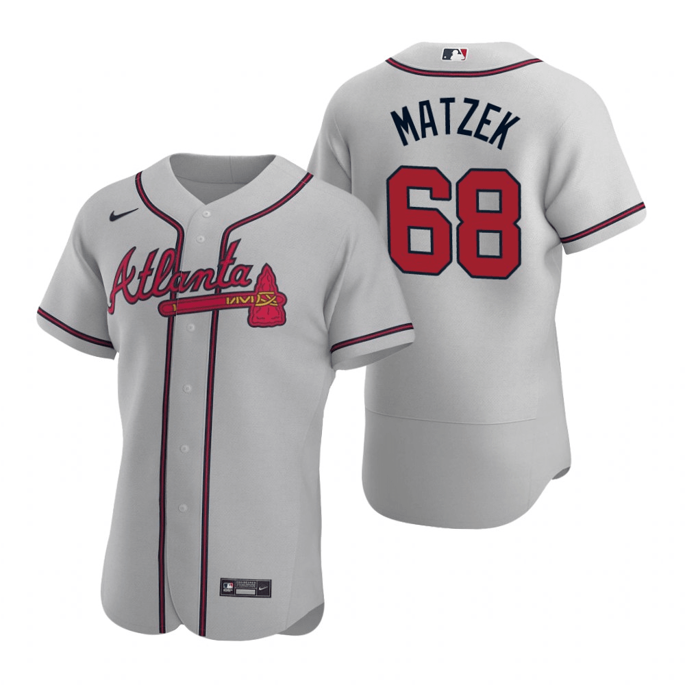 Tyler Matzek Atlanta Braves Road Gray Baseball Player Jersey