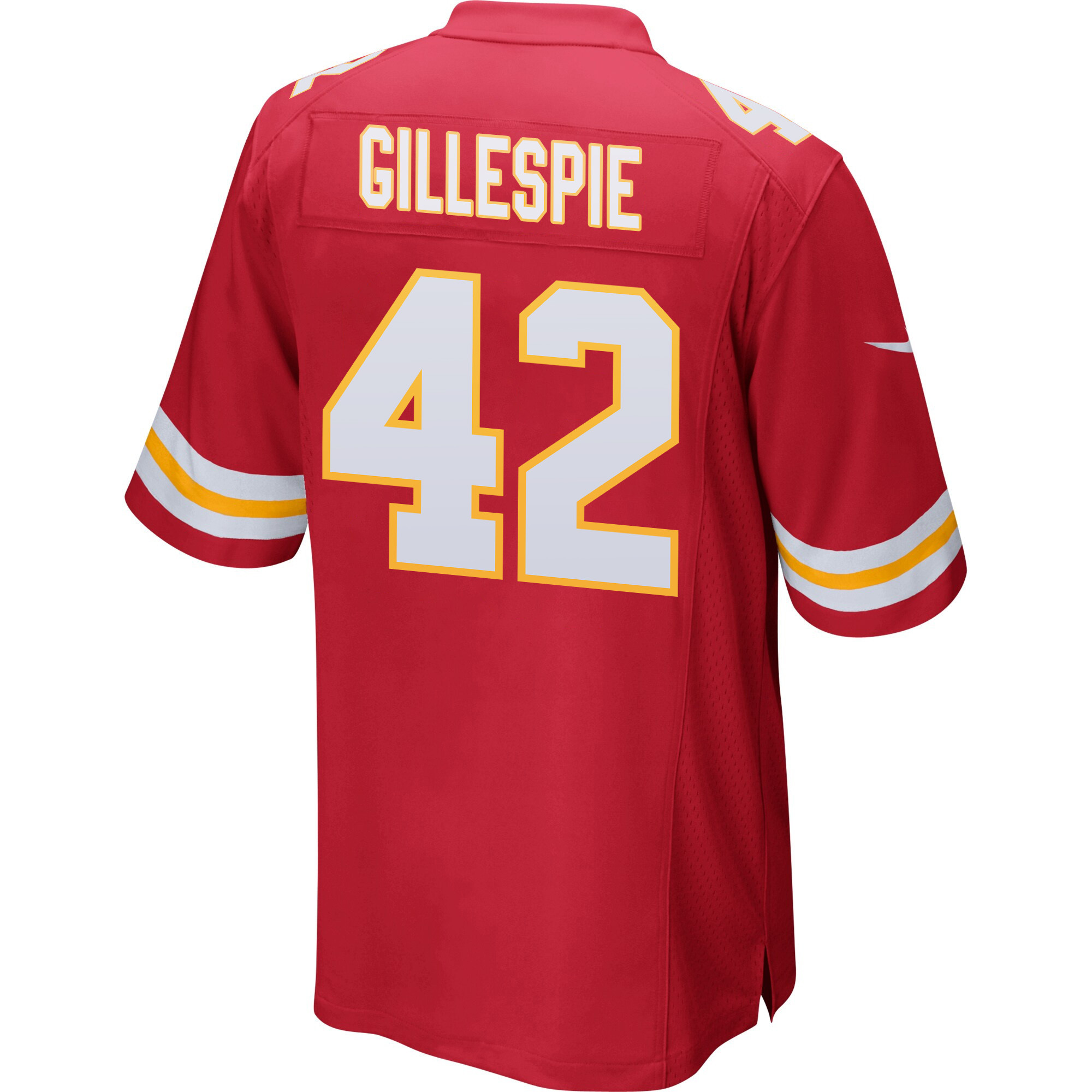 Tyree Gillespie 42 Kansas City Chiefs Super Bowl LVIII Champions 4 Stars Patch Game Men Jersey - Red