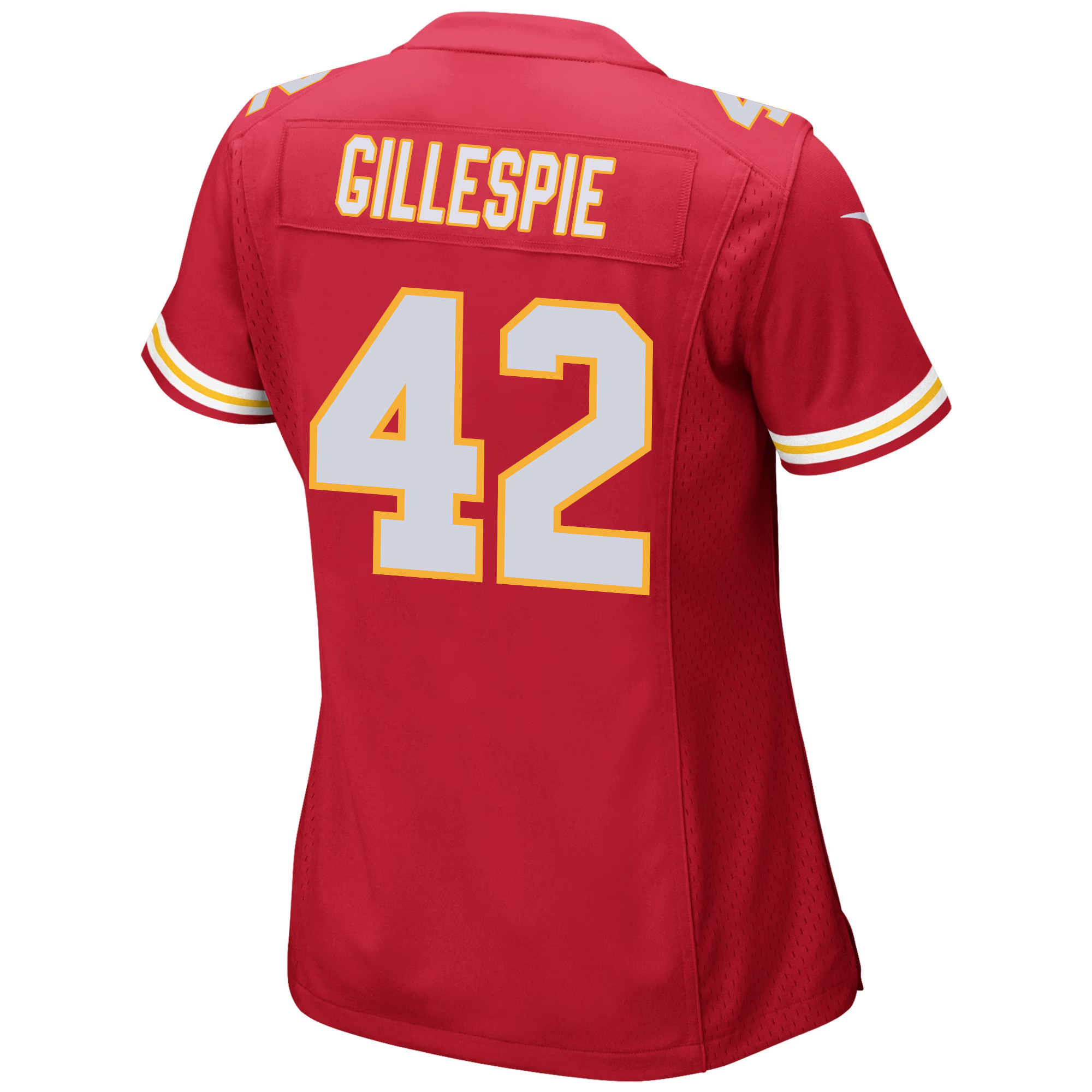 Tyree Gillespie 42 Kansas City Chiefs Super Bowl LVIII Champions 4 Stars Patch Game Women Jersey - Red