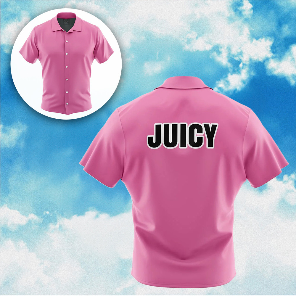 Vegeta Juicy Pink DBZ Abridged Button Up Hawaiian Shirt Gifts For Dragon Ball Z Fans