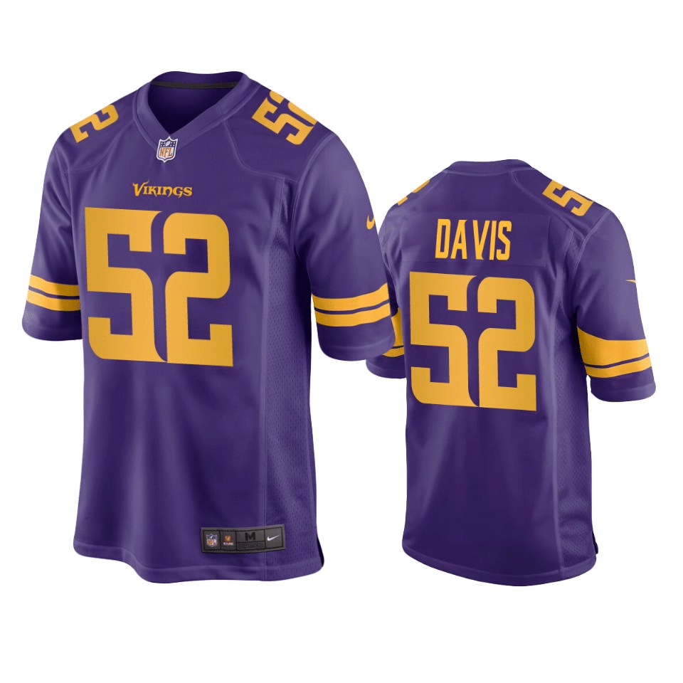 Wyatt Davis Minnesota Vikings Alternate Purple Game Jersey