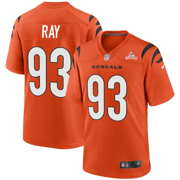 Wyatt Ray Cincinnati Bengals 2022 Super Bowl LVI AFC Champions Logo Orange Game Jersey