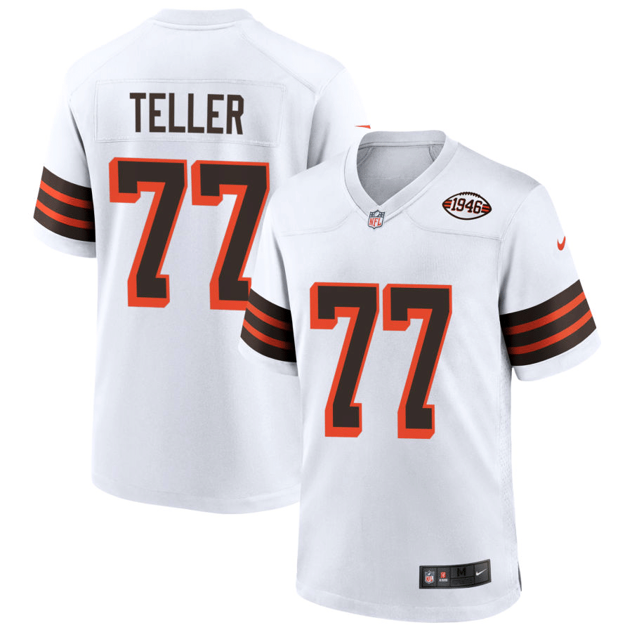 Wyatt Teller Cleveland Browns 1946 Alternate White Game Jersey