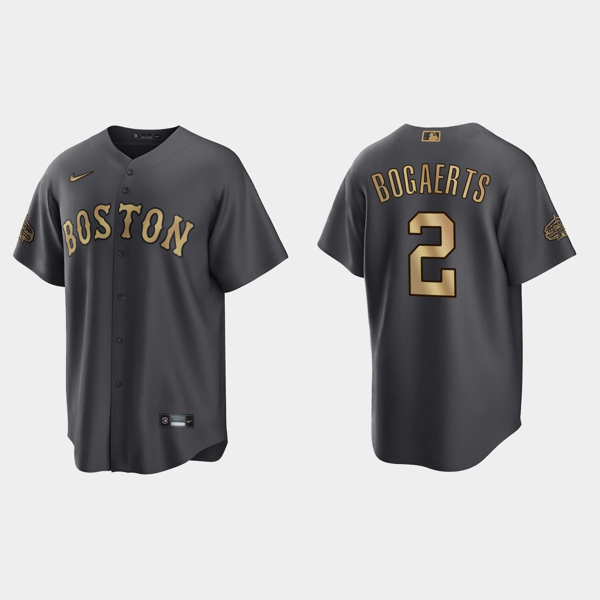 Xander Bogaerts Boston Red Sox 2022 All Star Game Charcoal Baseball Player Jersey