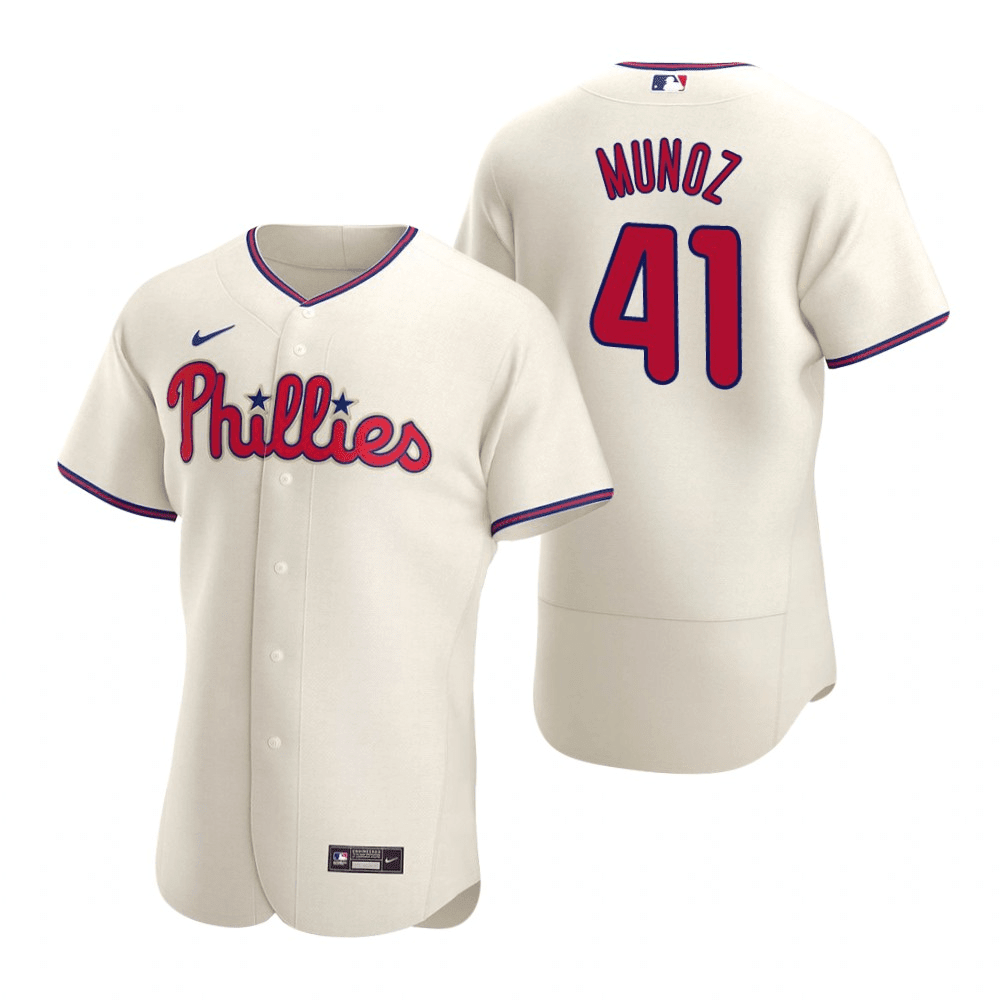 Yairo Munoz Philadelphia Phillies Alternate Cream Baseball Player Jersey