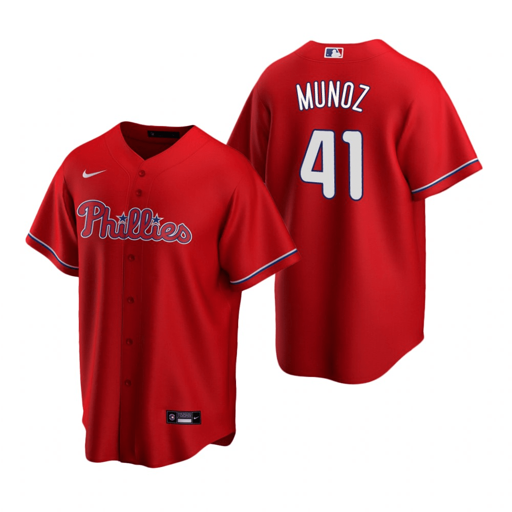 Yairo Munoz Philadelphia Phillies Alternate Red Baseball Player Jersey