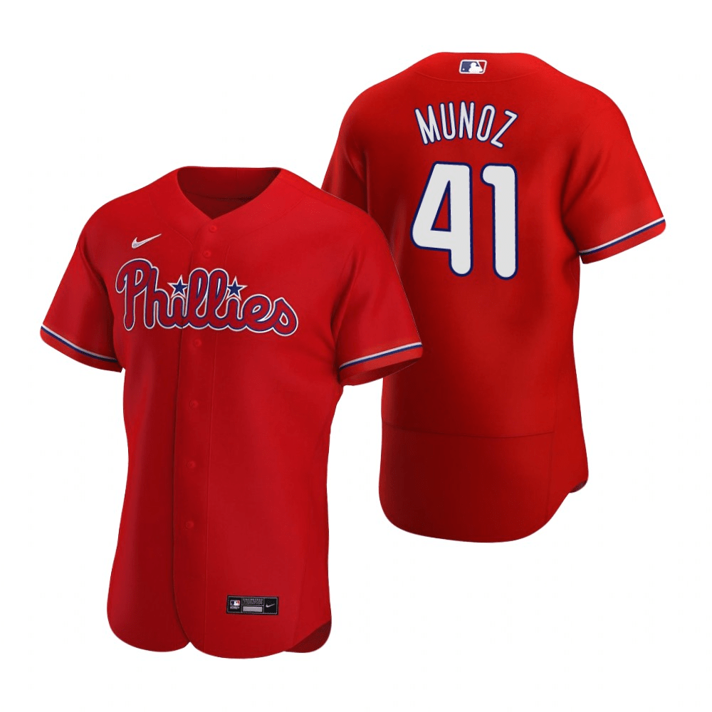 Yairo Munoz Philadelphia Phillies Alternate Red Baseball Player Jersey