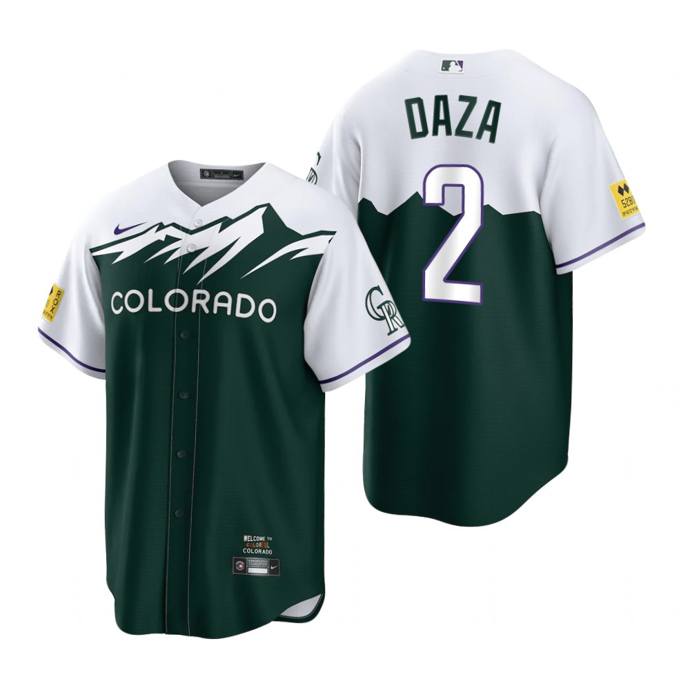 Yonathan Daza Colorado Rockies 2022 City Connect Green Baseball Player Jersey
