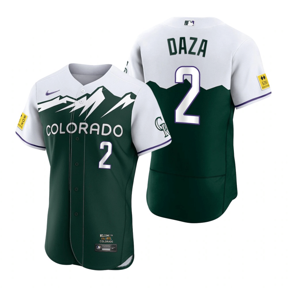 Yonathan Daza Colorado Rockies 2022 City Connect Green Baseball Player Jersey