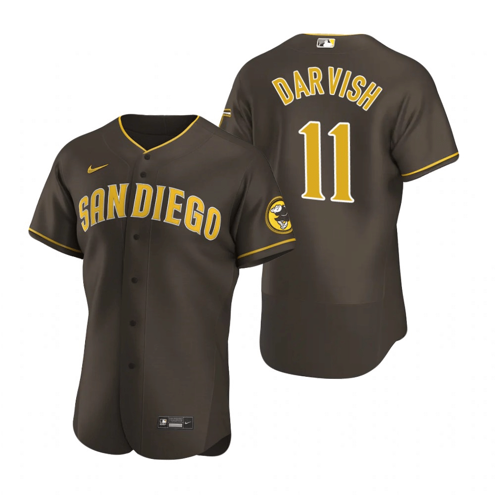Yu Darvish San Diego Padres Road Brown Baseball Player Jersey
