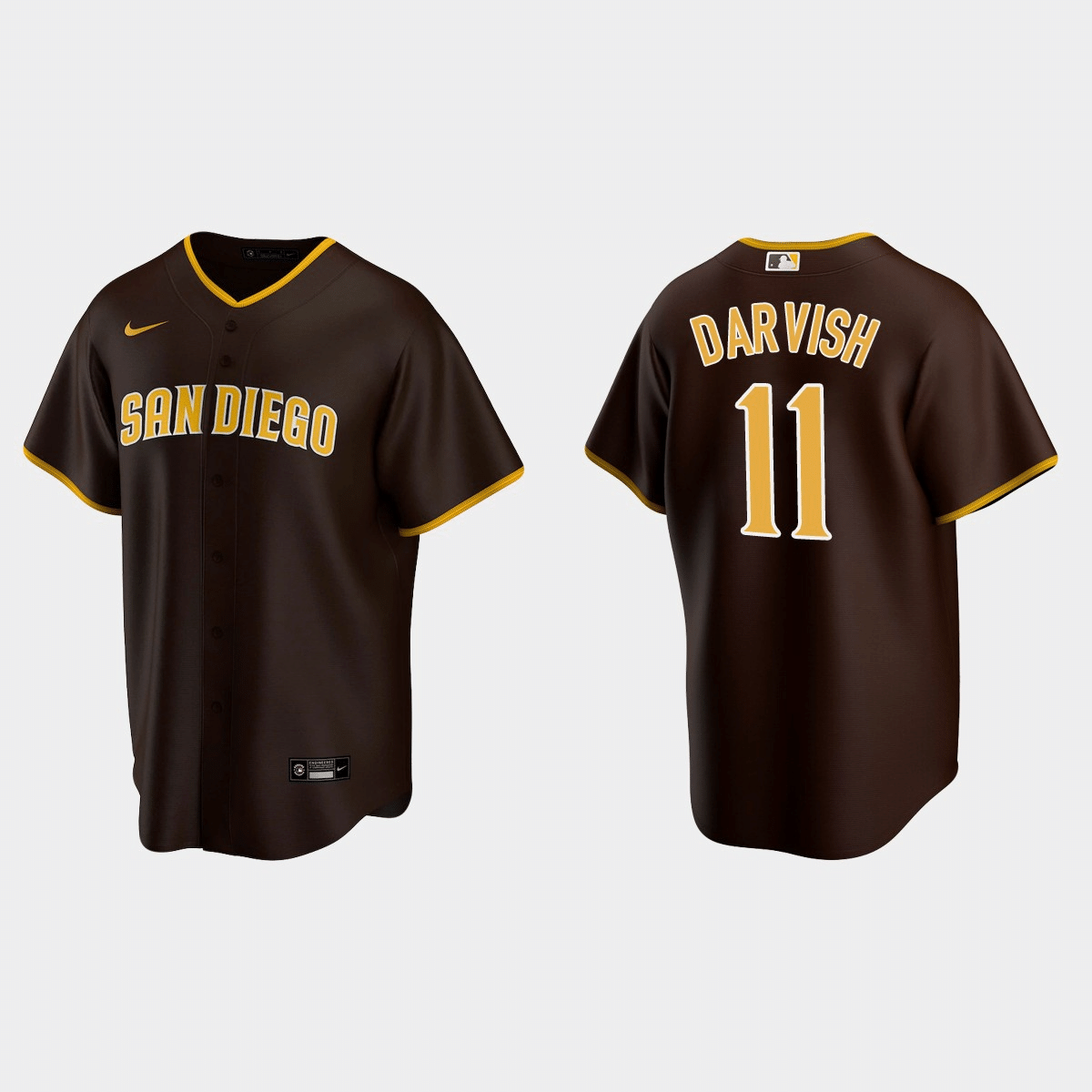 Yu Darvish San Diego Padres Road Brown Baseball Player Jersey